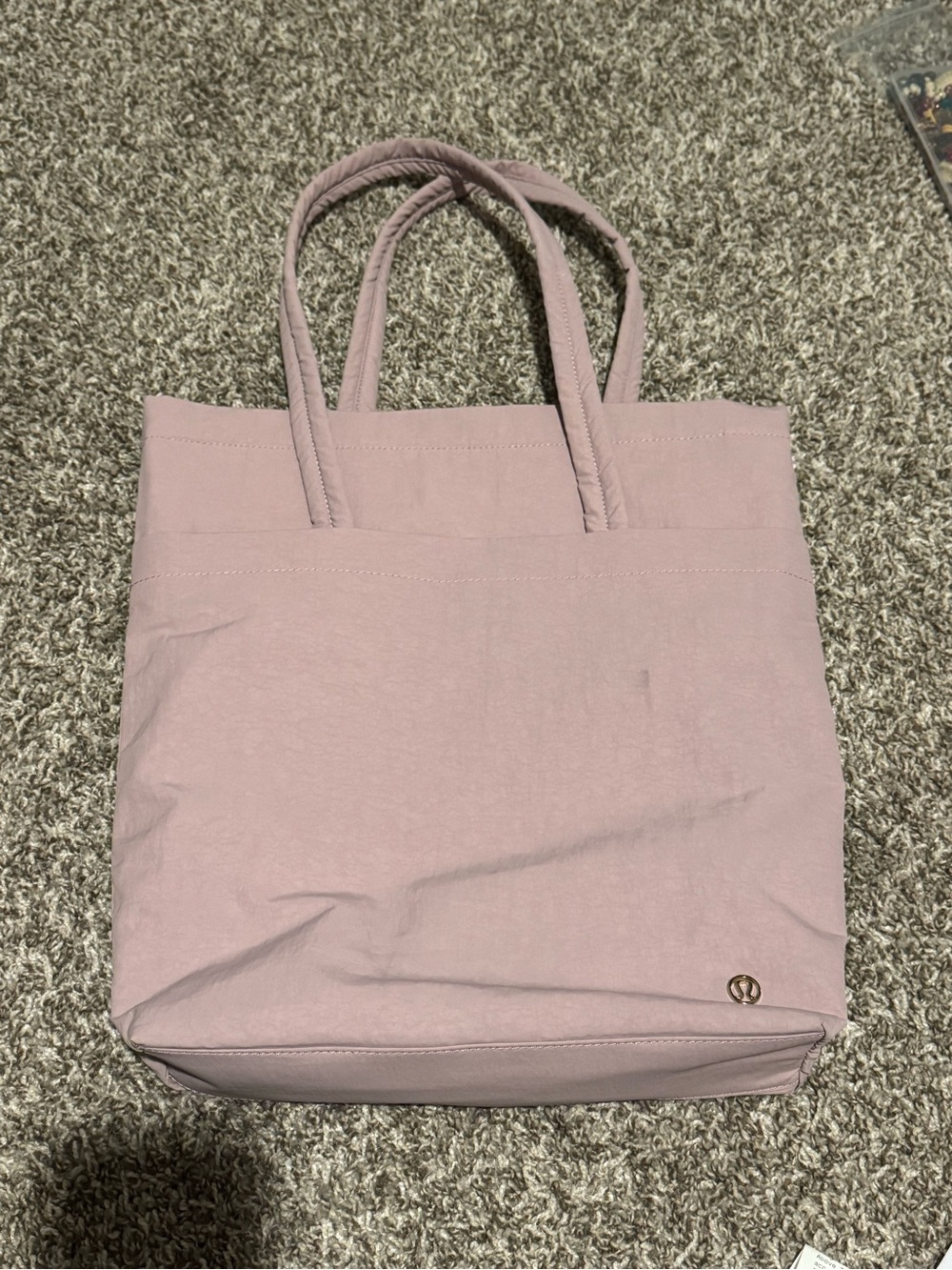 Lululemon Lavender Canvas Tote Bag with Dual Handles
